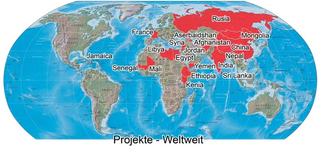 Projektauswahl - Weltkarte